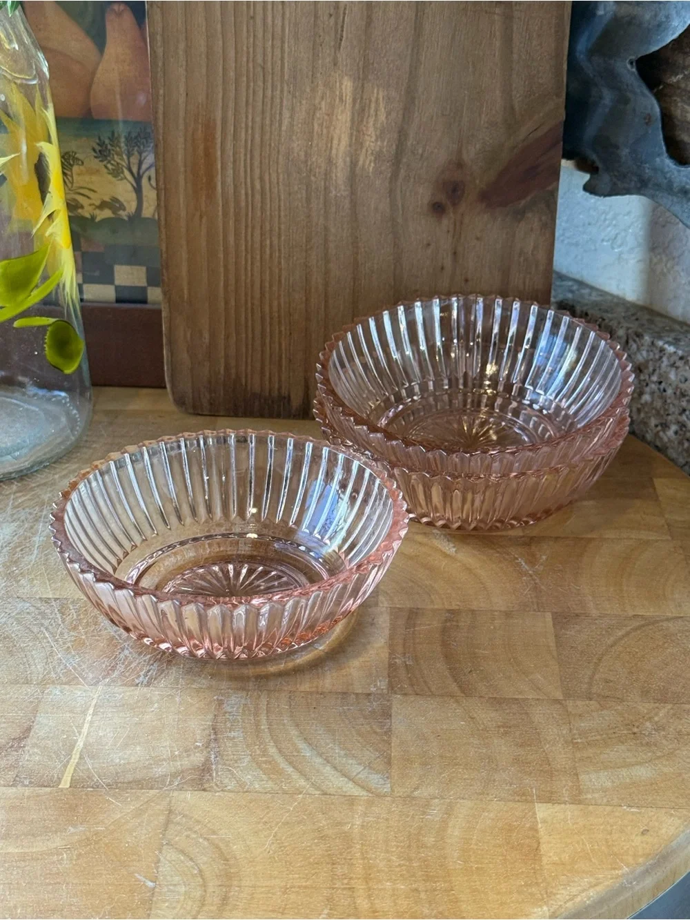 Anchor Hocking three rosy